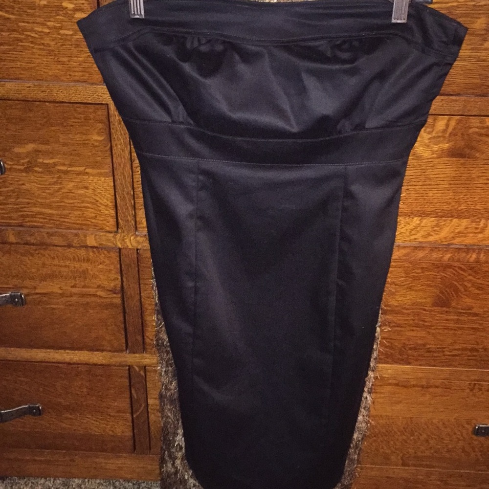 Strapless black cotton dress